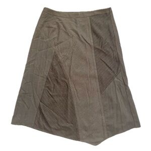 J. Jill Olive Asymmetrical Patchwork A-Line Midi Skirt. 14